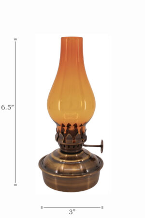 Oil Lanterns - Brass Mini - 5.75 Amber Glass