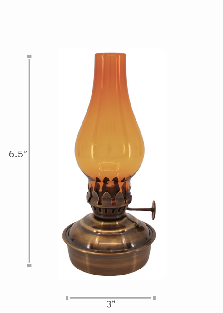 Brass Wall Mini Lantern Oil Lamp With Chimney at Rs 350