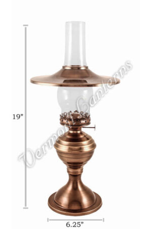 Vermont Lanterns Brass Mini Small Oil Lamp 6.5 (Antique with Amber Glass)  : : Home