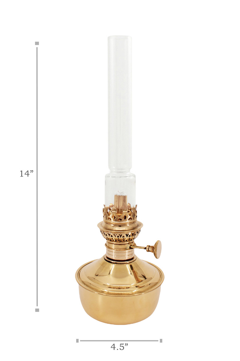 Brass Mansfield Center Draft Oil Lamp 14