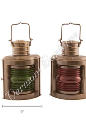 Nautical Antique Electric Lantern Copper Ship Lamp Red & Green For