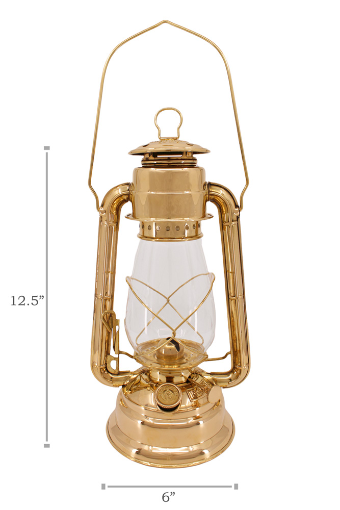 Vermont Lanterns Brass Mini Small Oil Lamp 6.5 (Antique with Amber Glass)  : : Home