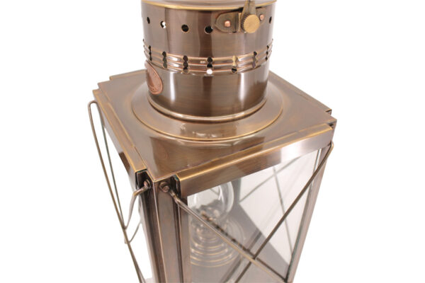 Cargo Lantern - Antique Brass Oil Lamp 15"