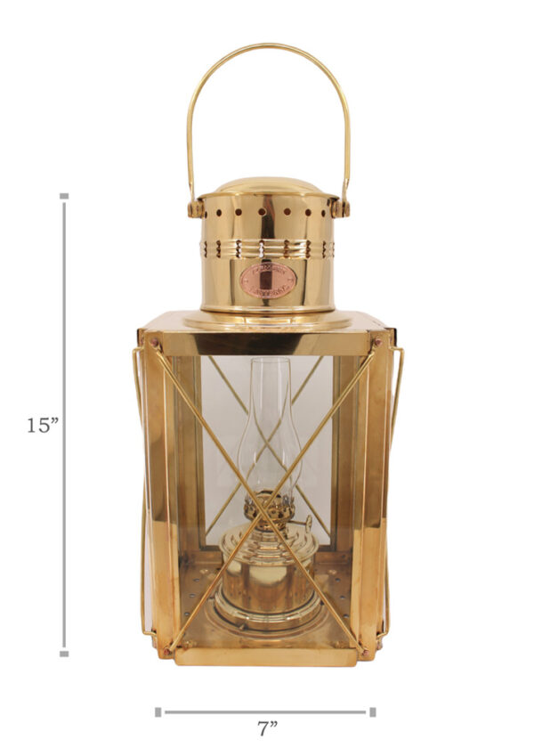 Cargo Lantern - Brass Oil Lamp 15"