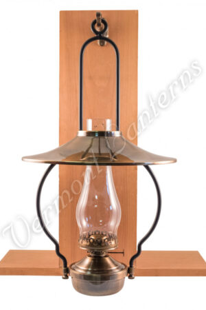 "Mansfield" Saloon Hanging Lamp - Antique Brass 21" w/shade