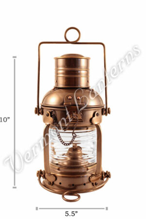 Nautical Brass Anchor Oil Lamp Leeds Burton Maritime Ship Lantern