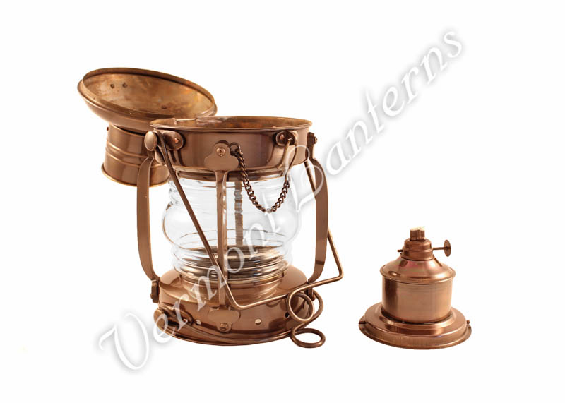 13 Solid Brass and Copper Antique-Replica Oil Anchor Lamp