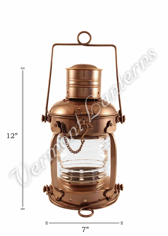 Nautical Maritime Brass & Copper Anchor Oil Lamp Ship Lantern Boat Hanging  Light