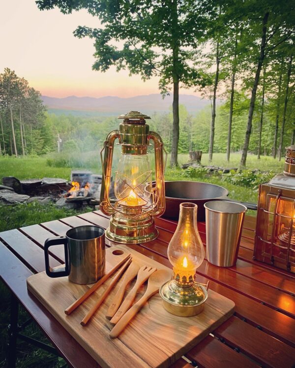 Brass Hurricane Lanterns Vermont Camping