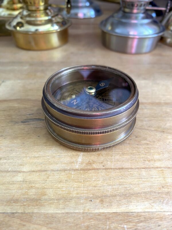 Antique Brass Camping Compass - with Clip - Image 4