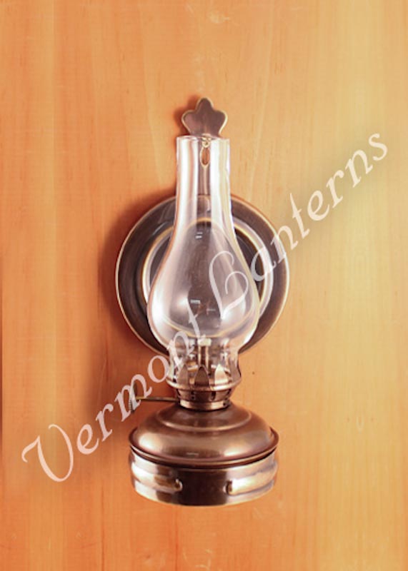 Oil Lamps - Antique Brass Mini Wall Lamp 6.5