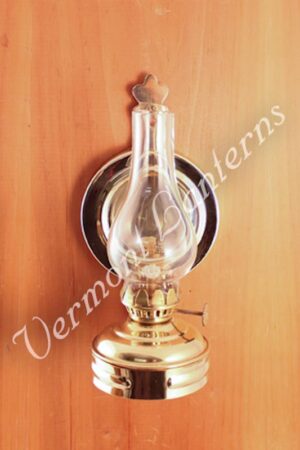 Brass Mini Small Oil Lamp 6.5 (Brass with Amber Glass)