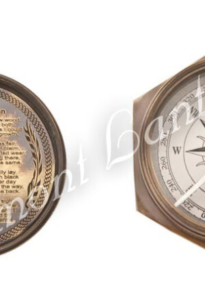 Nautical Gifts - Antique Brass Pocket and Desk Compass - 4"