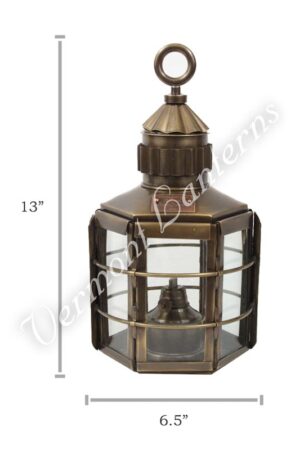 Vintage Brass Ship US Anchor Lantern - Polished Finish - Nautical Oil Lamps  - Boat Light - Nautical Maritime Decor