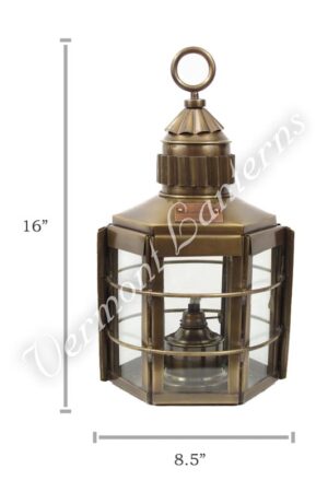 14.5 Vintage Brass Ship Masthead Lantern Polished Finish Nautical Oil Lamps  Boat Light Nautical Maritime Decor 