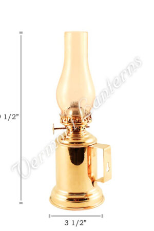 Oil Lanterns - Brass Tavern Mug Lamp - 9.5" Amber Glass