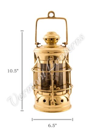 Antique All Brass Nautical Ship Lantern W/ Caged Glass Panels Square Brass  Maritime Kerosene Lantern Vintage Wedge Style Oil Lamp -  Canada