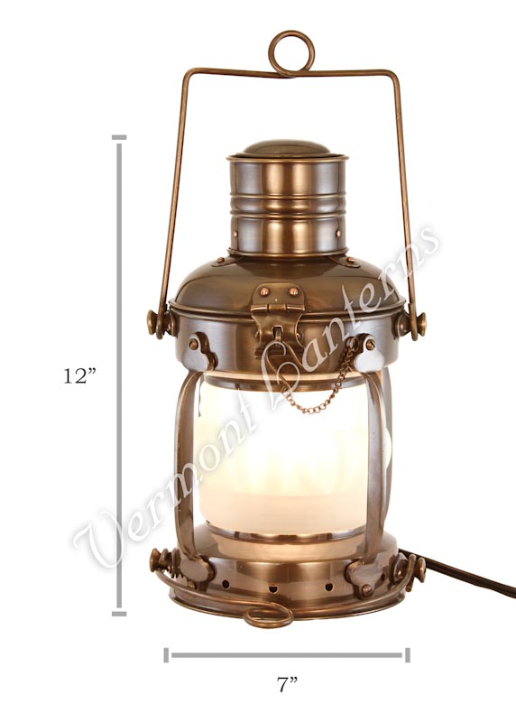 Copper and brass ship's lamp marked 'Anchor', H25cm, Feuer hand storm  lantern, Bialaddin Model 315 paraffin lamp and an Anchor lamp (4) -  Decorative Antiques & Collectors Sale